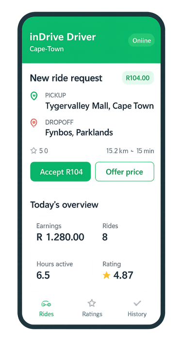 register for indrive as a driver